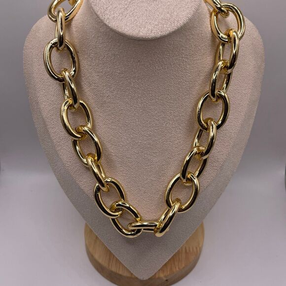 I.N.C. International Concepts Gold Tone Pave Toggle Chain Link 18” Necklace - Picture 9 of 12
